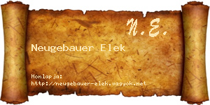 Neugebauer Elek névjegykártya