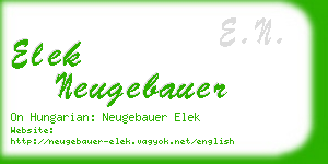 elek neugebauer business card